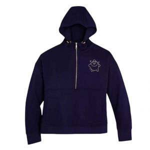 Disney Hoodie Womens Purple Gold Wish Star Look Up Half Zip Size Small